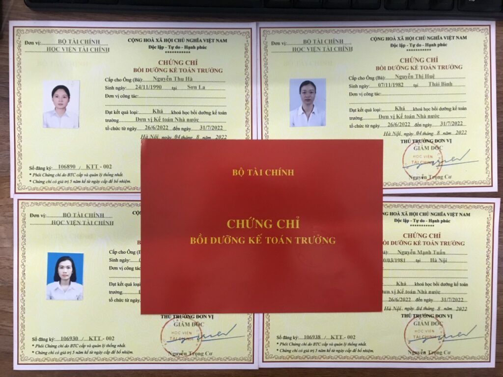 Chứng chỉ kế toán trưởng