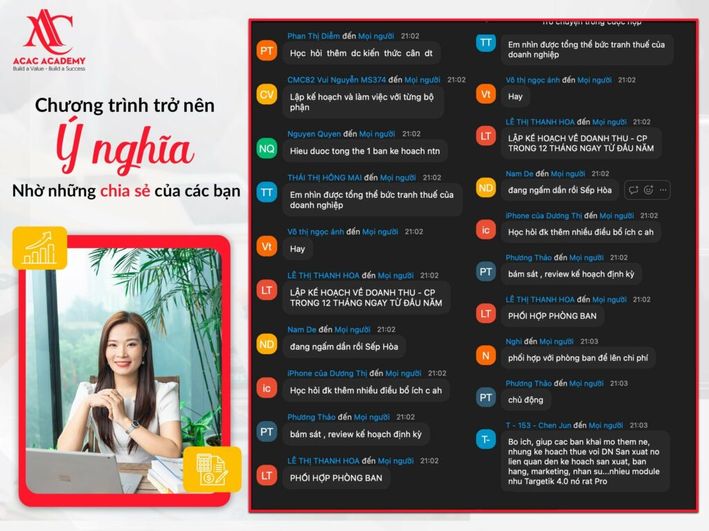 Cảm nhận của học viên từ chương trình tiếp cận kiến thức lập kế hoạch tối ưu thuế cho doanh nghiệp